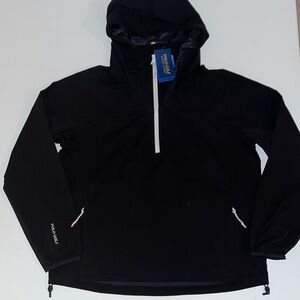 Polo Golf Ralph Lauren Women's M  black jacket  zip pockets hood vent extras
